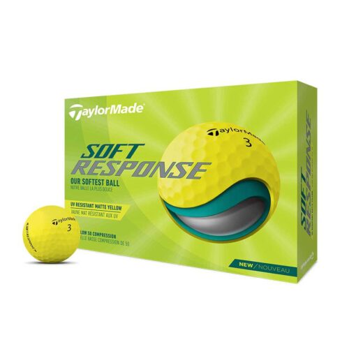 TaylorMade Soft Response Golf Balls - 1 Dozen Yellow - Box Front