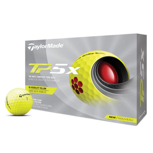 TaylorMade TP5x Golf Balls – 1 Dozen Yellow - Front