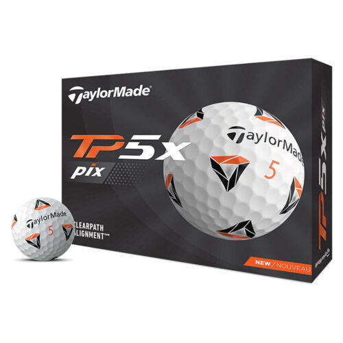 TaylorMade TP5x Pix Golf Balls – 1 Dozen White - Front