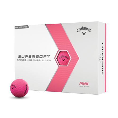 Callaway Supersoft Golf Balls - 1 Dozen Matte Pink - Box Front